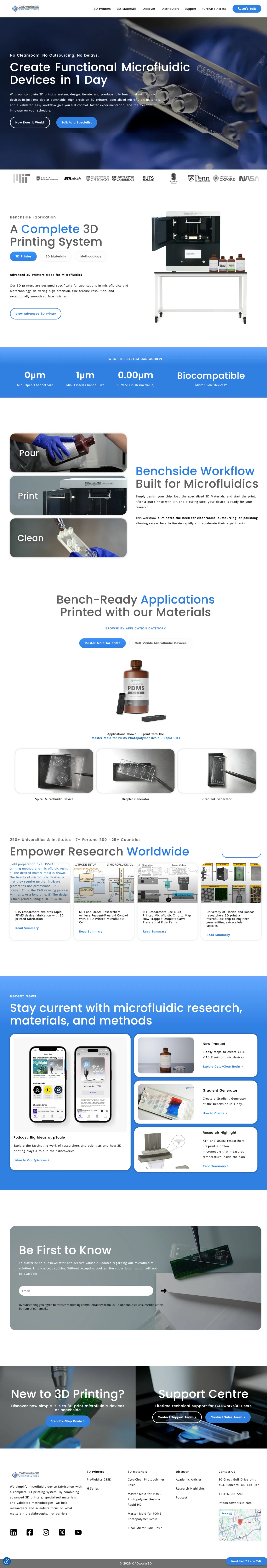 The full redesigned CADworks3D homepage