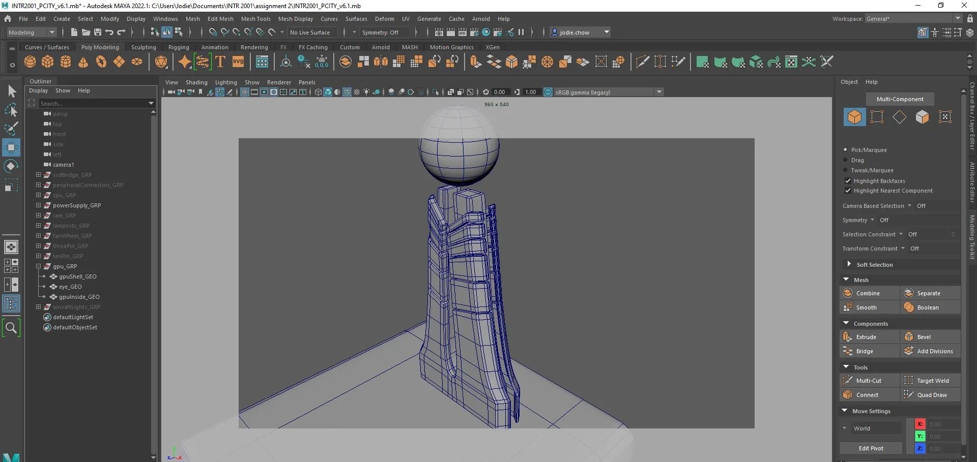 GPU tower finished with armour panels and the eye sphere mounted on top
